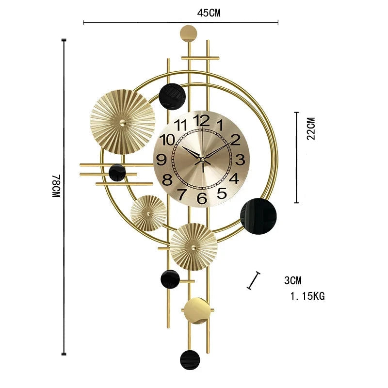 Geometrisk Cirkulær Vægur guld 