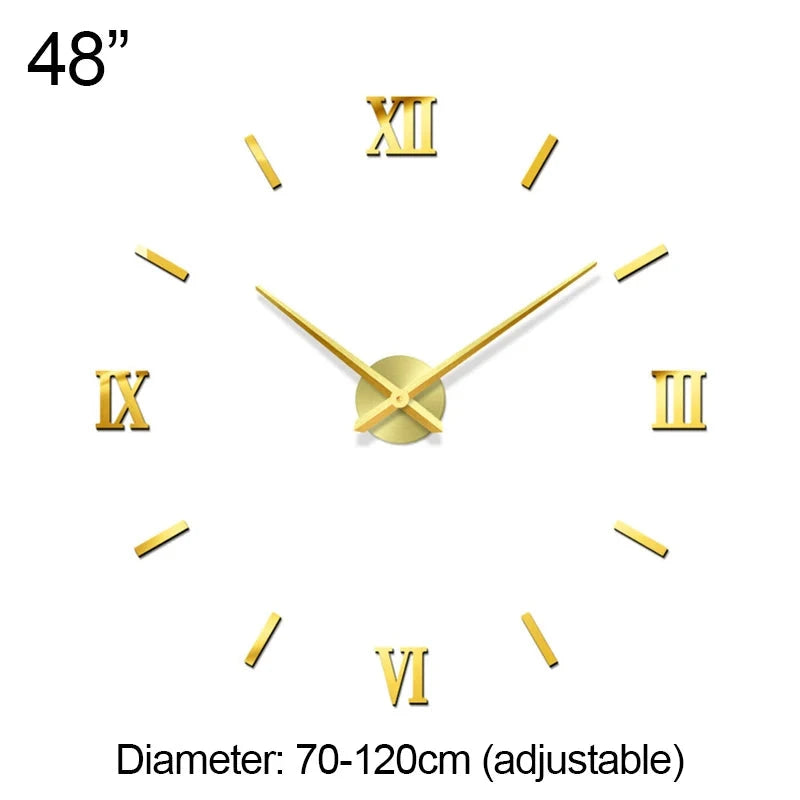 Vægur Guld Moderne 3D Romerske Tal 70-120cm 